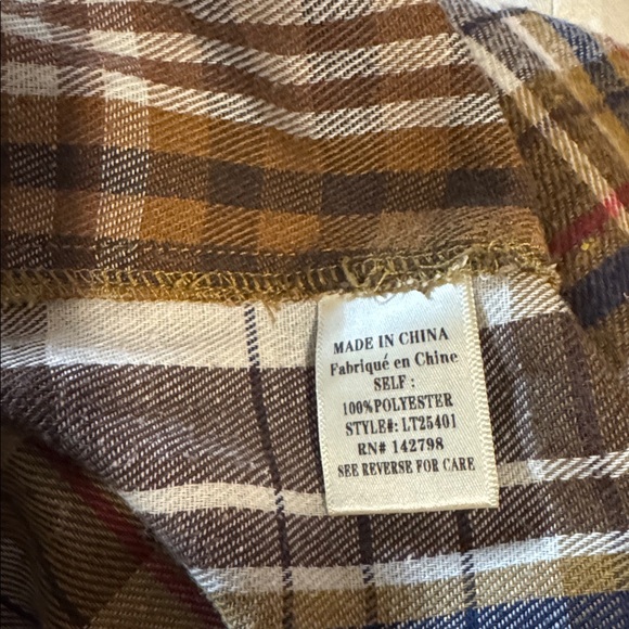 LoveRiche Oversized Plaid Green and Brown Flannel Cut Off Shirt - Picture 9 of 12